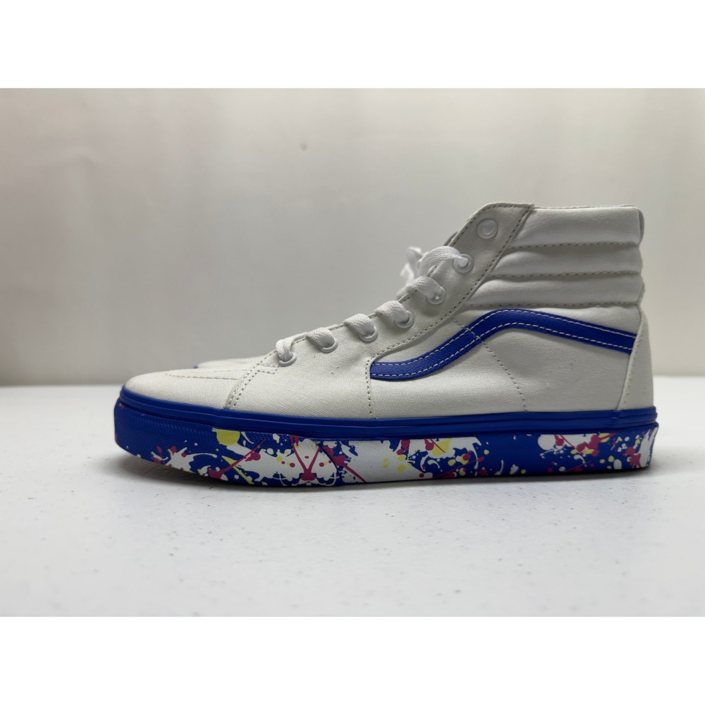 Vans Sk8-Hi Womens 7 White Paint Splatter True White High Top Sneakers